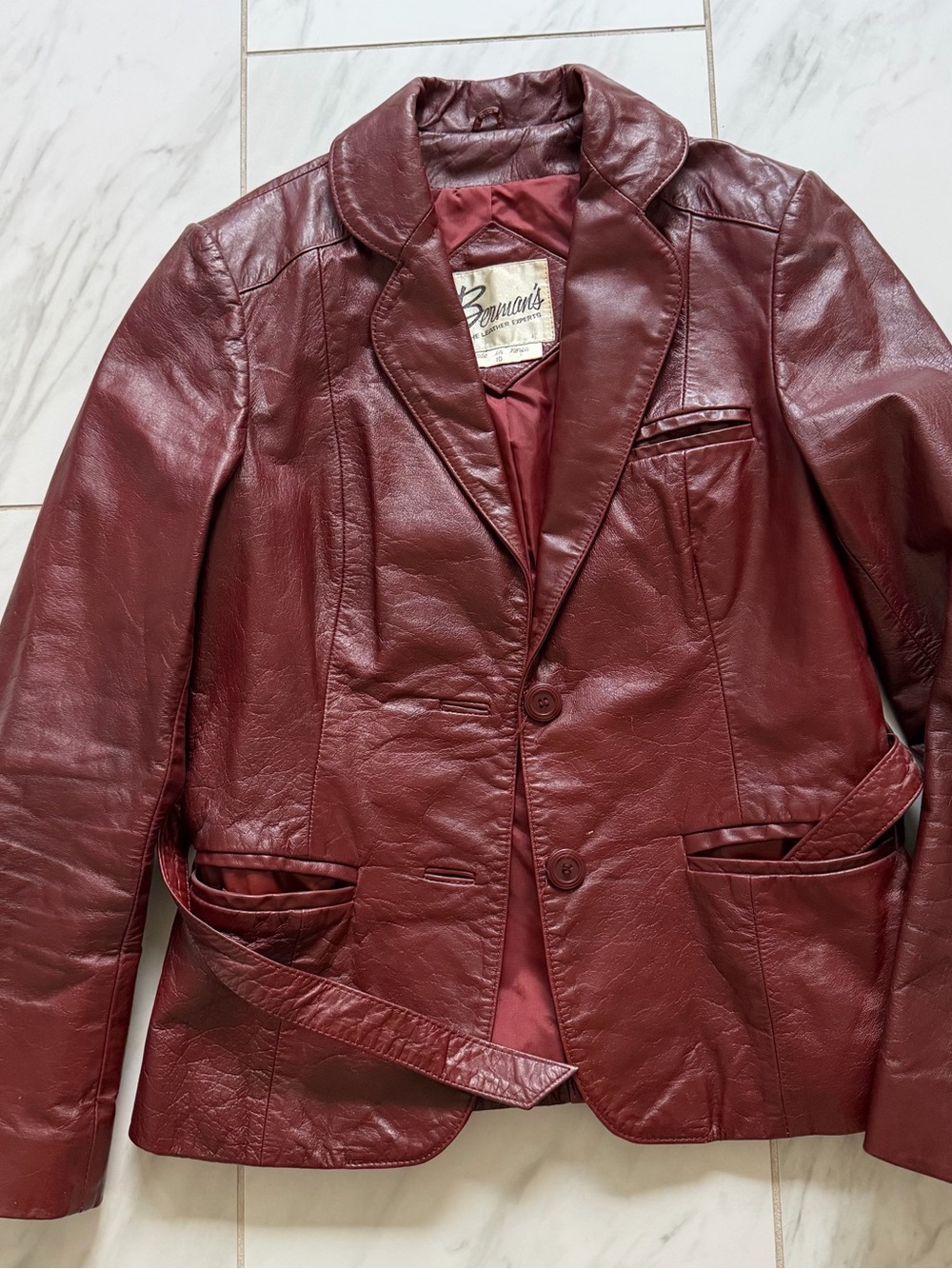Vintage Berman's Leather Jacket
Burgundy Women's